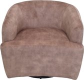 Draai fauteuil - 80x77x71 - lever/zwart - Adore 10 - Velours/metaal