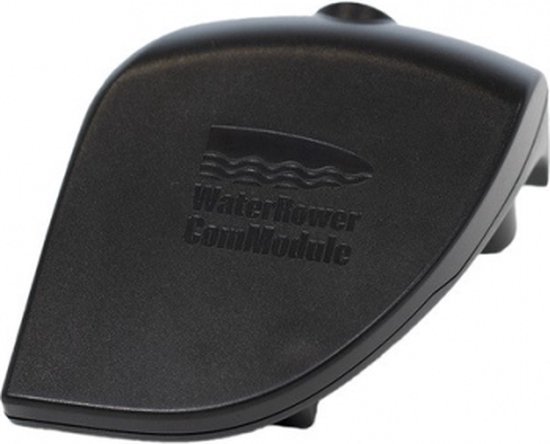 Zwarte WaterRower ComModule met logo, gehouwen.