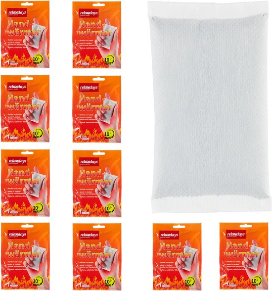 Relaxdays handwarmers - voor handschoenen en jaszakken - set - winter - 10 uur lang warm - Pak van 10