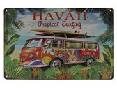 Wandbord – Hawaii - Peace bus – Vintage - Retro - Wanddecoratie – Reclame bord – Restaurant – Kroeg - Bar – Cafe - Horeca – Metal Sign - 20x30cm