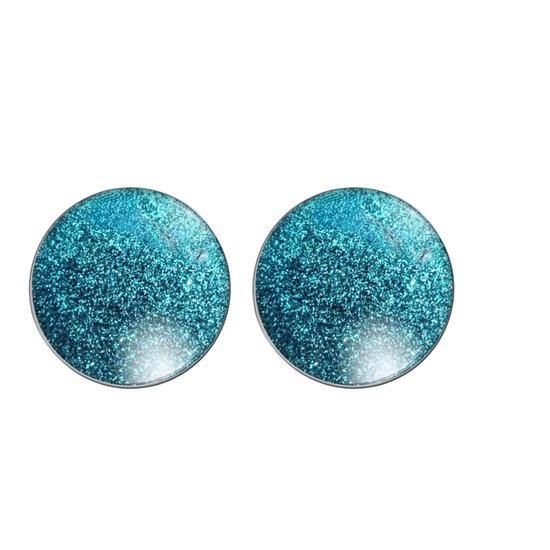 Clip oorbellen-Luca-2 cm-Turquoise-geen gaatjes- Charme Bijoux