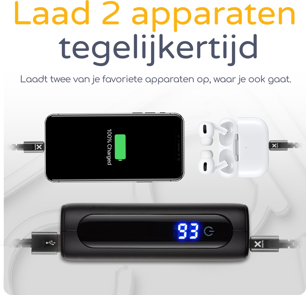 Powerbank 10000 mAh USB-C PD Powerbank met 20W Oplader en - afbeelding 3