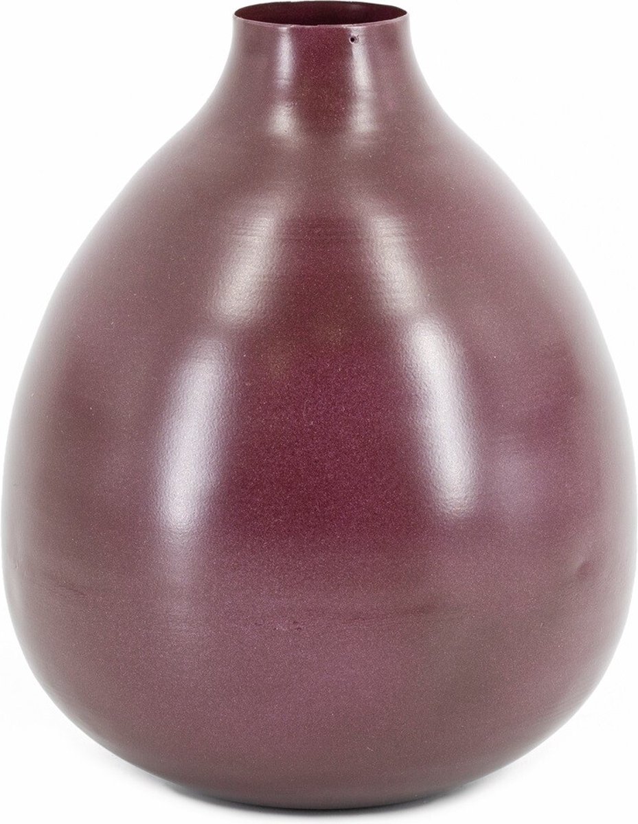 homebound by ky Vaas metaal aubergine | 20x22,5cm | bloemenvaas aubergine Paars
