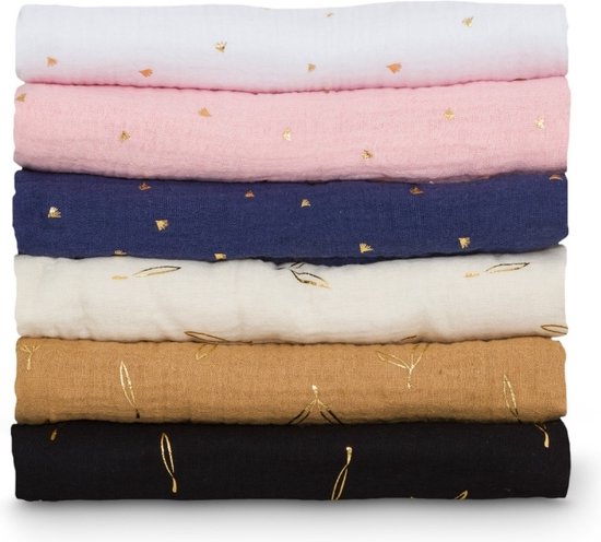 Snoozzz Hydrofiel doek XL Swaddle - de beste kwaliteit zachte Hydrofiel - 100% katoen - 120 x 120 cm - Champagne goud van SNOO — afbeelding 2