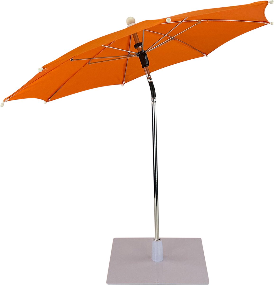 WDMT Compacte Tafelparasol - ø 60 x 56 cm - Mini Parasol - Tafelparasol voor Buiten - Moderne Tafel Parasol - Schaduwdoek - Parasols - Oranje