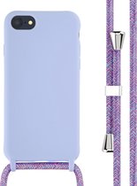 Coque iPhone 7 / 8 / SE (2020) / SE (2022) - Coque en Siliconen iMoshion avec cordon - Violet