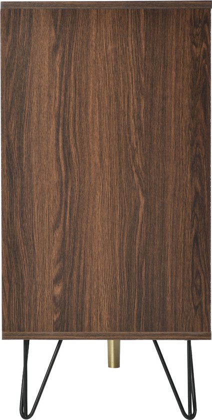 Dressoir met drie deuren, Industrieel - Hout/metaal - Bruin/zwart - 120x38x76,5cm