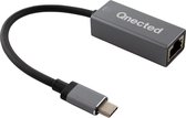 Qnected® USB-C naar RJ45 Adapter | Gigabit Netwerk | Plug & Play | Licht & Compact | 1 Gbps | Windows, macOS, Linux, ChromeOS, Android, iPadOS - Graphite Grey