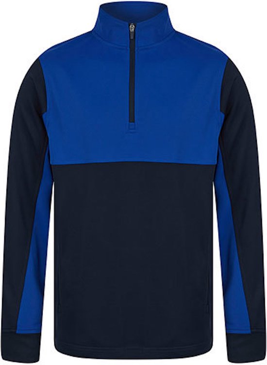 Adults 1/4 Zip Tracksuit Top met rits Navy/Royal - XS