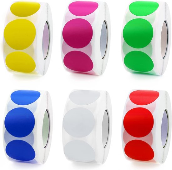 Stickers, zelfklevende etiketten om te beschrijven, 3000 stuks, rond ...