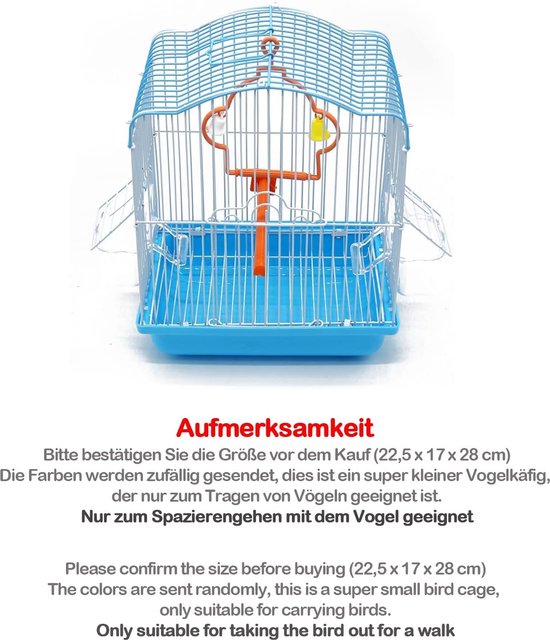 Cage à oiseaux en métal avec distributeur de nourriture, abreuvoir
