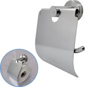 Sanics Toiletrolhouder Zilver met Klep - WC Rolhouder RVS Inclusief Montage set - WC Papier Houder Hangend - Closetrolhouder