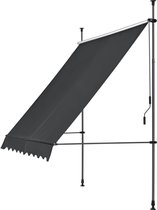 Bol.com Klemluifel Susy - Uitschuifbare Luifel - Antraciet Zwart - 300x120 cm - Staal en Stof - Waterafstotend - UV Bescherming aanbieding