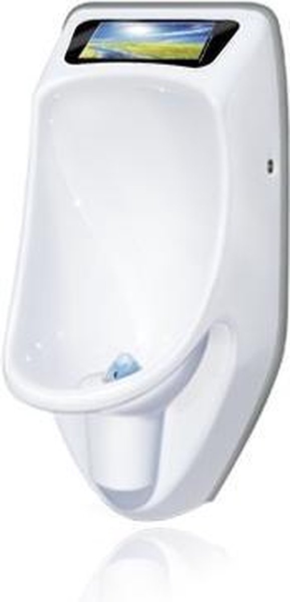 URIMAT compactvideo waterless pissoir in white with videodisplay