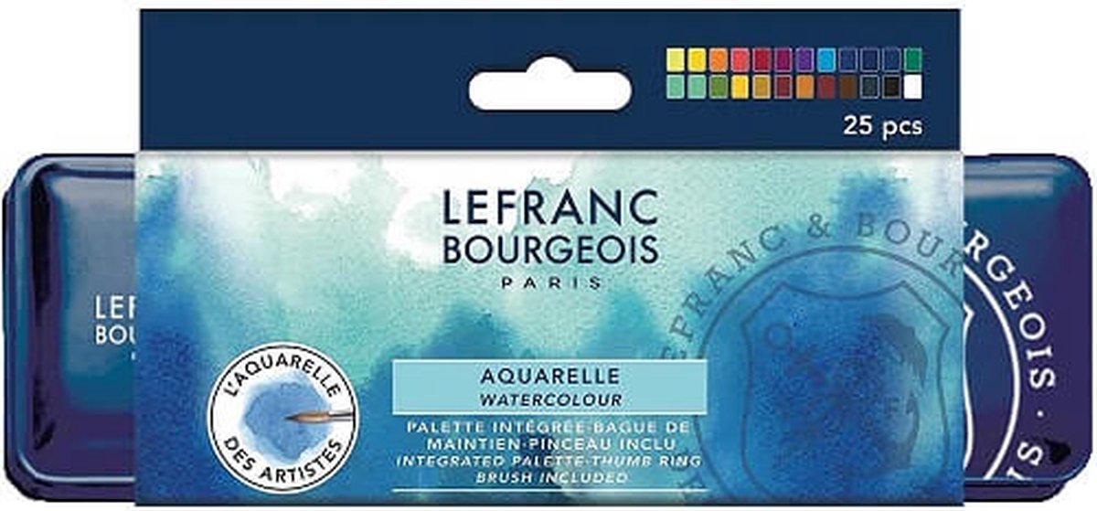 Lefranc & Bourgeois Metal Pocket Box Aquarelset 24 napjes