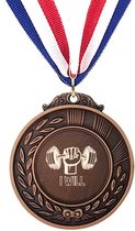 Akyol - fitness medaille bronskleuring - Fitness - beste sporter die er is - gym - sport - doorzetter - discipline - leuk cadeau voor iemand die van fitness houdt