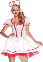 Wonderland - Verpleegster & Masseuse Kostuum - Wonderland Naughty Nurse - Vrouw - wit / beige - Small - Carnavalskleding - Verkleedkleding