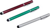 3 stuks Aluminium stylus pen, aanwijspen met balpen. Past ook op Becker.