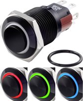 TRU COMPONENTS TC-7495088 TC-GQ16-KH-11E/J/41RGB/12V/A Vandalismebestendige drukschakelaar 48 V/DC 2 A 1x uit/(aan) Mom