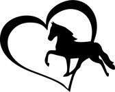 Autosticker - Muursticker - Hart Paard - Love Horse - Sticker voor Auto, Muur, Koelkast, Laptop - 15x12cm