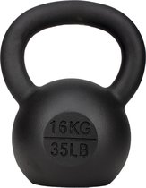 Bol.com Cast iron/ Gietijzeren kettlebell - 1 x 16KG - Zwart - Fitness/ Crossfit aanbieding
