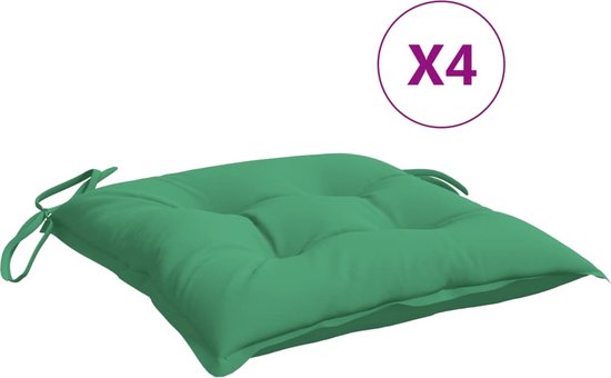 vidaXL - Stoelkussens - 4 - st - 40x40x7 - cm - oxford - stof - groen