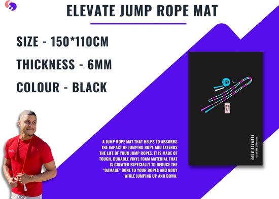 Tapis de corde à sauter Elevate (noir) Jump de corde à sauter