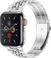 Stalen bandje - RVS - geschikt voor Apple Watch Series 1/2/3/4/5/6/7/8/9/SE/SE 2 met case size 38 mm / 40 mm / 41 mm - zilver