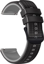 Siliconen bandje - geschikt voor Samsung Gear S3 / Watch 3 45 mm / Watch 46 mm - zwart-grijs