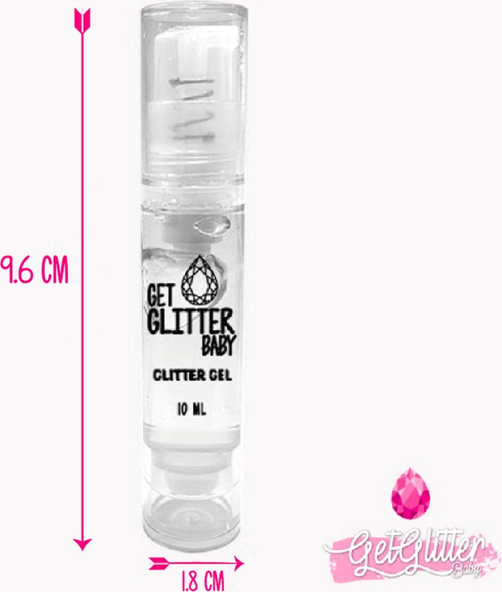 GetGlitterBaby® Huid Lijm voor Chunky Festival Glitters / Gezicht en Lichaam Glitterlijm Glittergel / Face and Body Glitter Jewels Gel Glue Huidlijm met Pompje — cadeau in Verzorging - foto 4