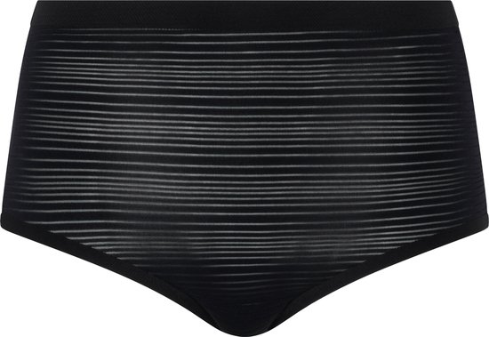 Chantelle SoftStretch Stripes Hoge Taille Slip - Zwart - One Size