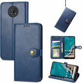 Luxe PU-leer Wallet Case + Glas Screenprotector voor Nokia G50 _Blauw