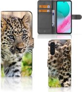 GSM Hoesje Geschikt voor Samsung Galaxy M54 Beschermhoesje met foto Baby Luipaard