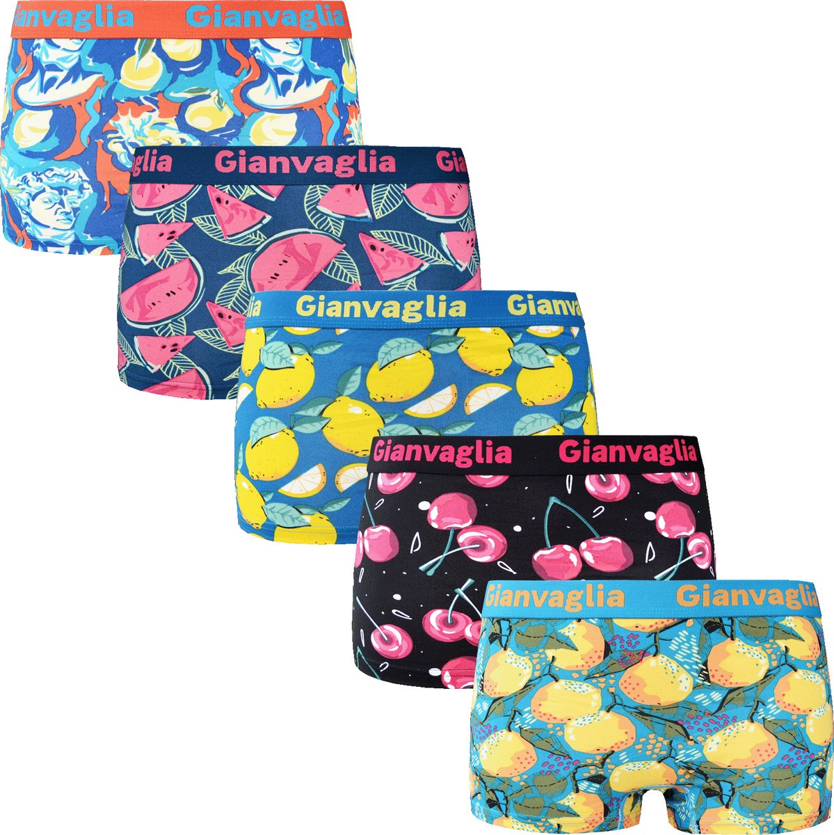 Dames Onderbroek Katoen - Boxershort 5-pack - Korte Pijp - Zomers Fruit - Maat XL