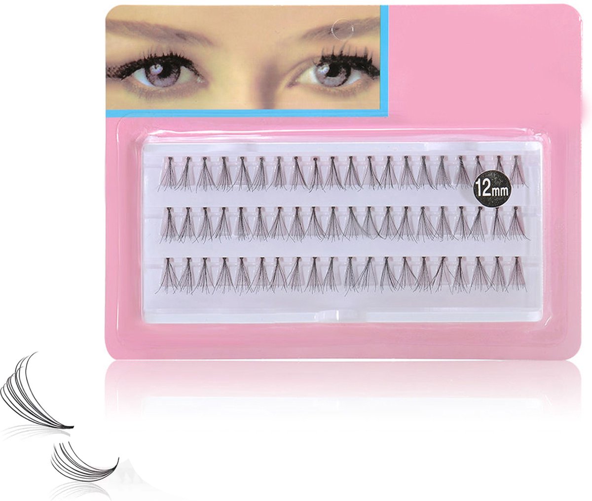 Goedkoopste 60 Stuks - Wimper Clusters - Natuurlijke Valse Wimpers - Individuele Wimperverlenging - 12mm - Zwart