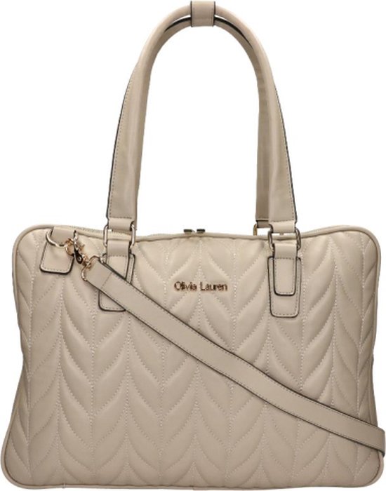 Olivia Lauren Laptop Bag / Work Bag / Briefcase Ladies - Sandra Greige - 17 pouces - Polyester - Beige