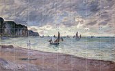IXXI Fishing Boats and Cliffs - Pourville - Claude Monet - Wanddecoratie - 100 x 160 cm