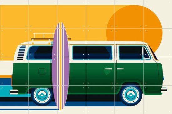IXXI Vintage Camping Bus - Wanddecoratie - Vintage - 120 x 80 cm