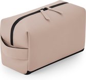 Bagbase Toilettas/make-up tas Monaco - lederlook coating - mat roze - 25 x 12 x 15 cm - luxe uitstraling