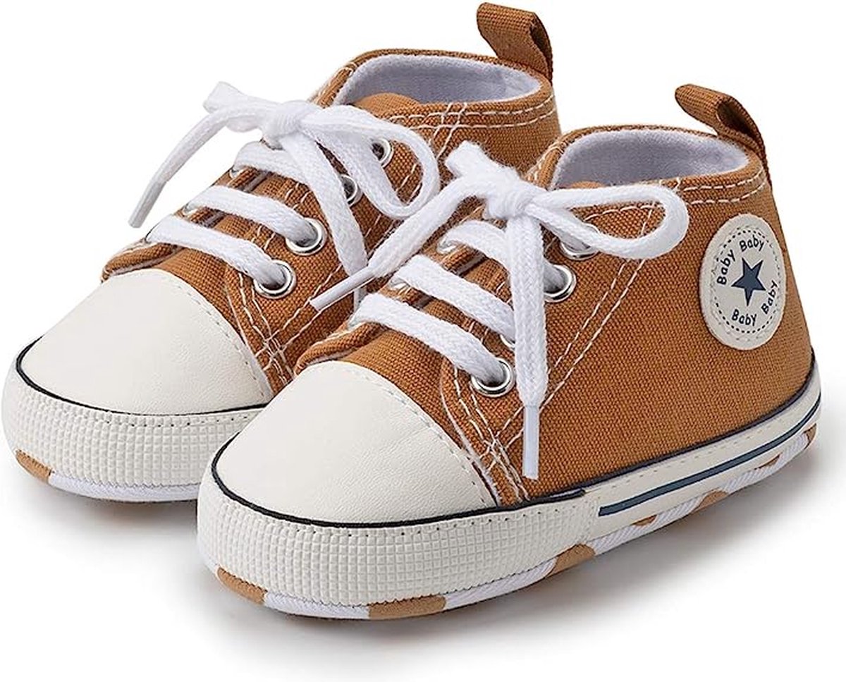 Steppies Babyschoentjes - Kaki - Zachte Zool Antislip - Maat 20-21 (12-18 maanden, 13 cm) - Babyslofjes