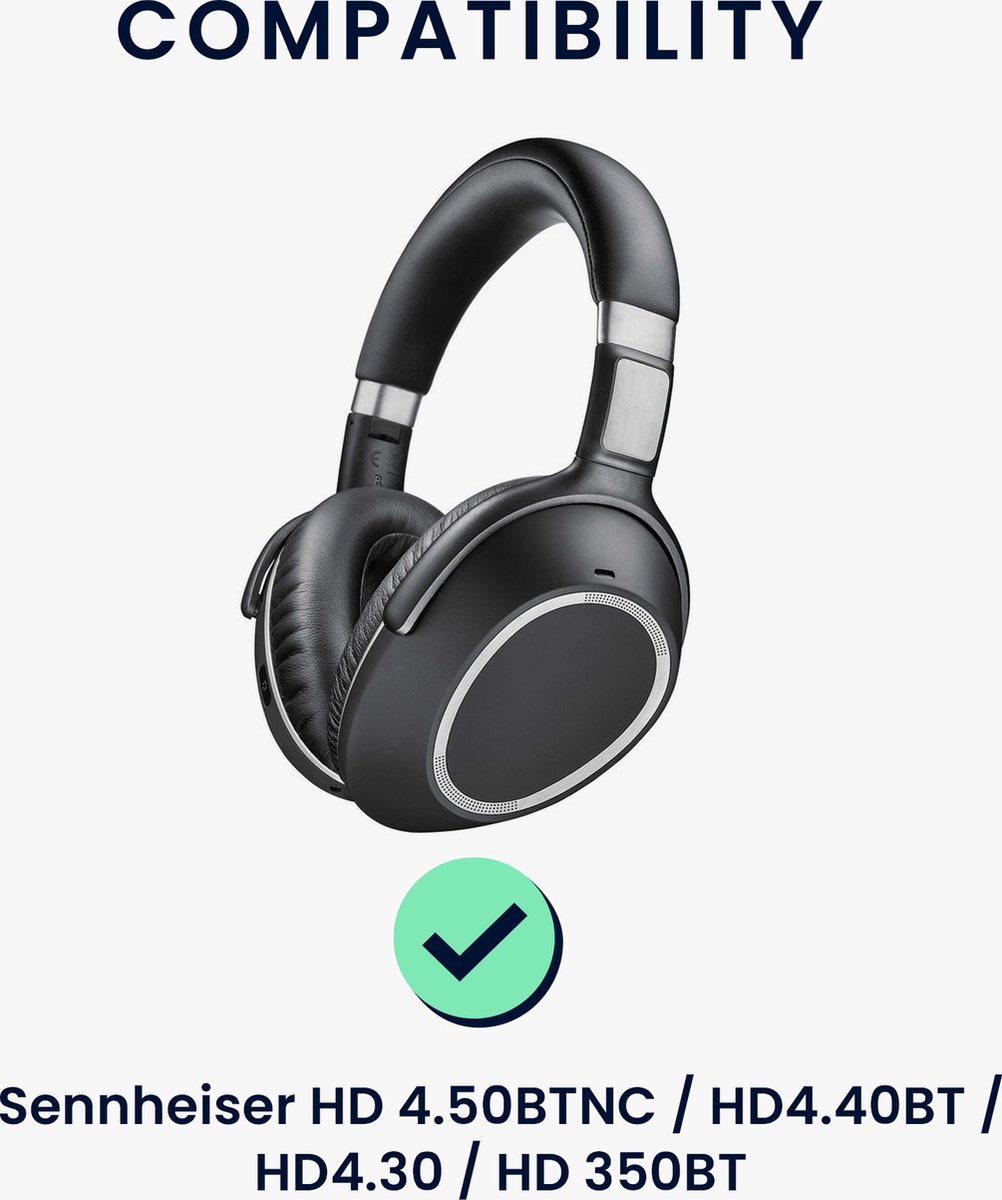 kwmobile cover voor koptelefoon hoofdband - geschikt voor Sennheiser HD 4.50BTNC / HD4.40BT / HD4.30 / HD 350BT - Koptelefoon band hoes van neopreen - In zwart — afbeelding 9