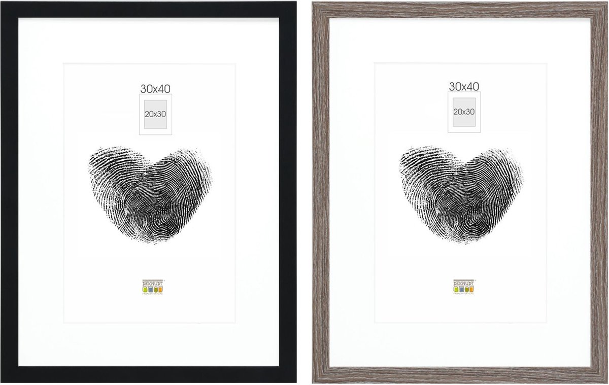 Deknudt Frames fotowand S66KMP 12 - 2 fotokaders - foto 20x30/30x40 cm zwart
