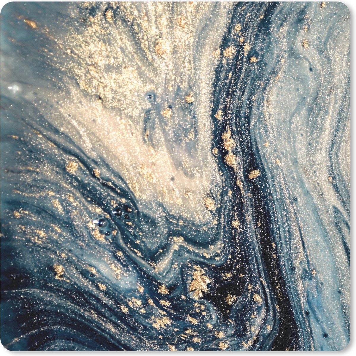 Muismat 20x20 cm - Mousepad Marmer - Verf - Glitter - Goud - Muismatten