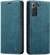 CaseMe Book Case Geschikt voor Samsung Galaxy S22 Hoesje - Blauw