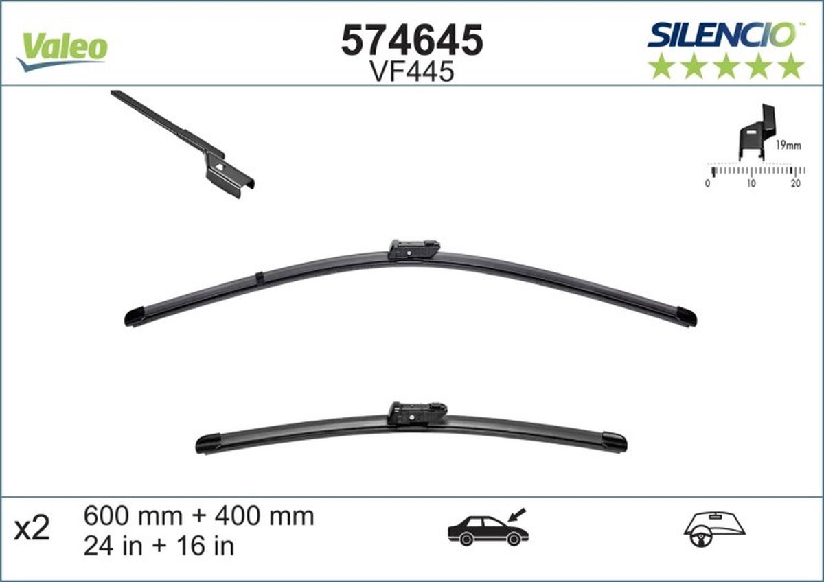 Valeo - Valeo Silencio VM445 flatbladeset - 40/60CM (2x) – foto 2
