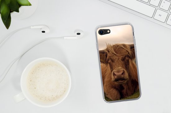 Convient pour la coque iPhone SE 2020 - Highlander écossais - Animaux - Berg - Coque de téléphone en Siliconen