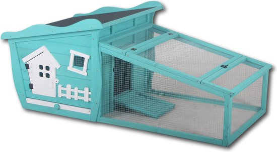 MaxxPet Clapier avec enclos - Enclos pour lapins - Maison pour lapins - Cage pour lapins - Cage pour rongeurs - 155x84x65cm