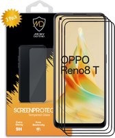 3-Pack Oppo Reno8 T Screenprotectors - MobyDefend Screensaver Met Zwarte Randen - Gehard Glas - Glasplaatjes Geschikt Voor Oppo Reno8 T