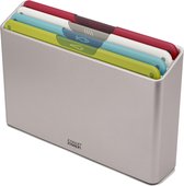 Joseph Joseph Folio™ Snijplankenset 4-delig – Medium – Multikleur – Kleurgecodeerd – Met Opbergstand – RVS Handgrepen