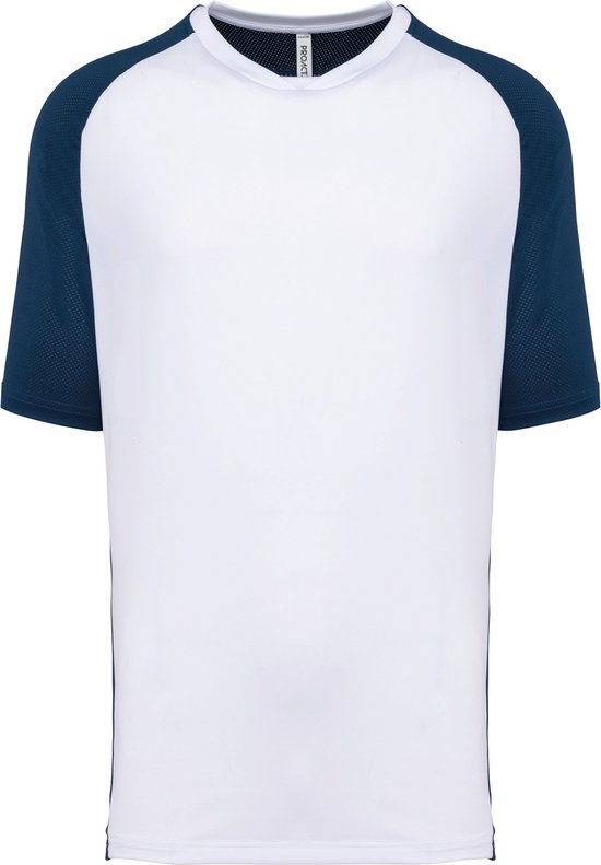 Tweekleurig padel T-shirt heren met korte mouwen 'Proact' Navy/White - 3XL